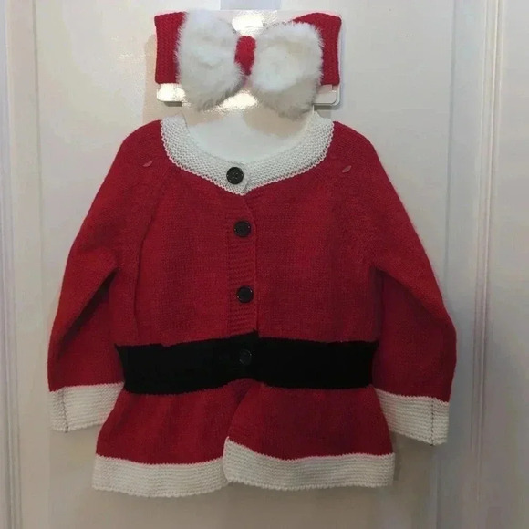 Baby santa sweater with matching Head band - Picture 2 of 6